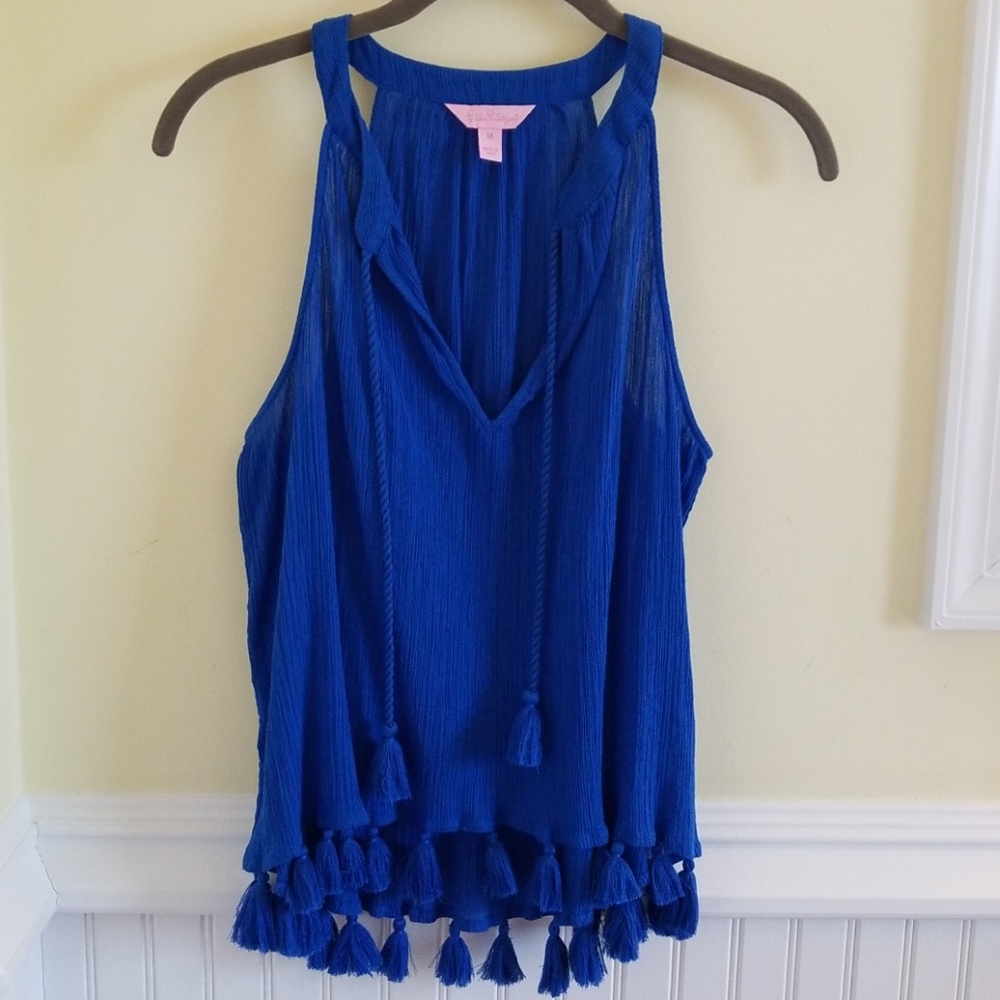 Super Cute Lilly Pulitzer Top with Tassels!